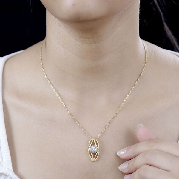 AA Moissanit Schmuckset 925 Silber 750 Gelbgold Vermeil ca. 0,59 ct. image number 3