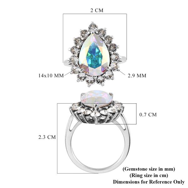 LUSTRO STELLA Österreichischer AB Kristall Ring 925 Silber Platin-Überzug image number 7