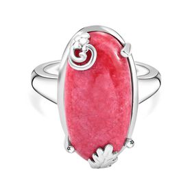 AA Norwegischer Thulit Ring, Silberfarben, (Größe 19.00) ca. 10.97 ct