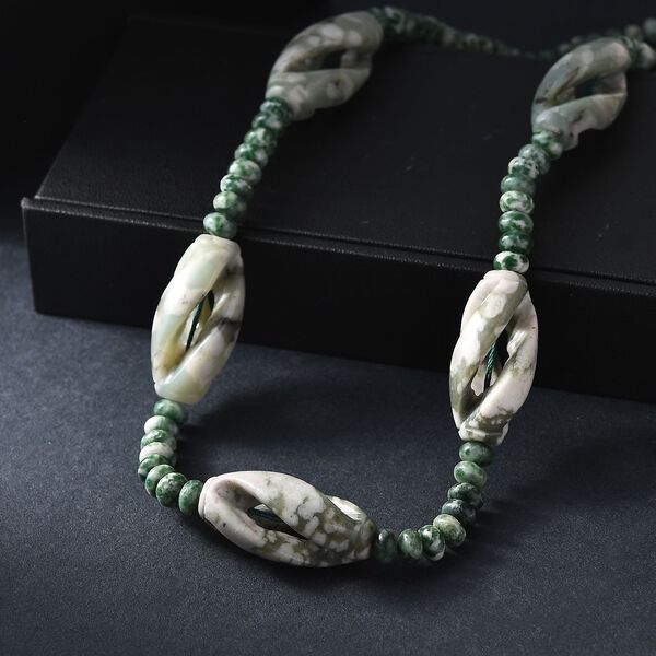 Sesam Jaspis und Grünfleck Achat 50cm Halskette - 266 ct. image number 2