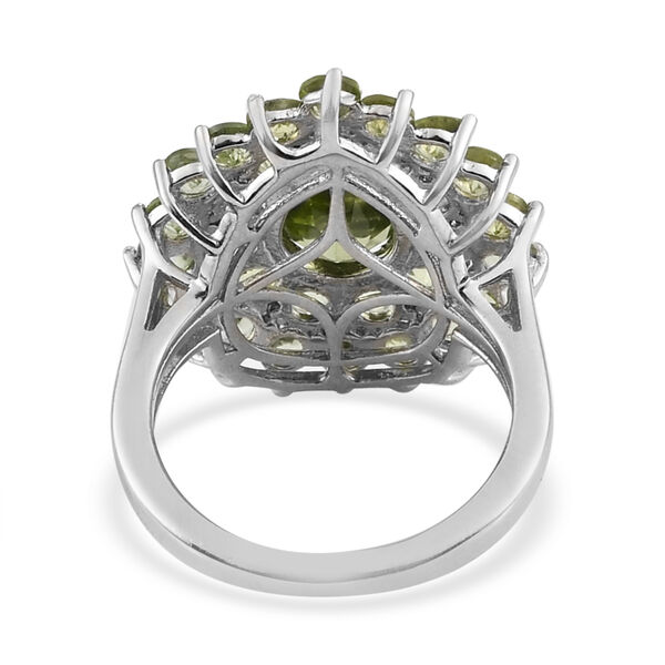 Nat&uuml;rlicher Peridot Ring 925 Silber platiniert  ca. 4,61 ct image number 7