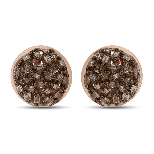 Champagner Diamant Cluster-Ohrstecker in Silber image number 4