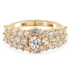 LUSTRO STELLA - feinster Zirkonia-Ring, 925 Silber vergoldet (Größe 16.00)