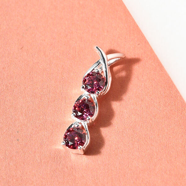 Lustro Stella - dunkelroter Zirkonia 3-Stein-Anh&auml;nger, 925 Silber ca. 1,40 ct image number 3