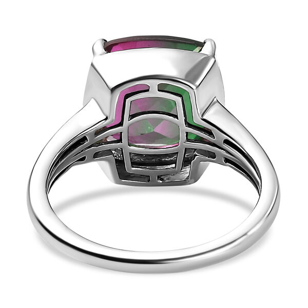 Wassermelonen-Quarz-Triplett-Ring, 925 Silber platiniert  ca. 5,74 ct image number 6
