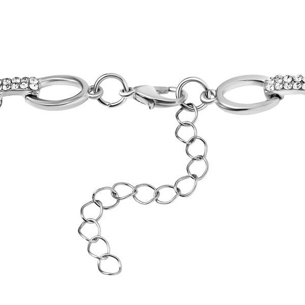 Wei&szlig;er Kristall Halskette ca. 50 cm image number 3