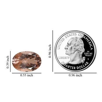 AAAA Morganit ungefasster Edelstein, Oval- und Facettenschliff - 5,67 ct.