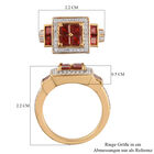 Mexikanischer Kirschfeuer-Opal und Zirkon-Ring, 925 Silber Gelbgold Vermeil  ca. 1,34 ct image number 6