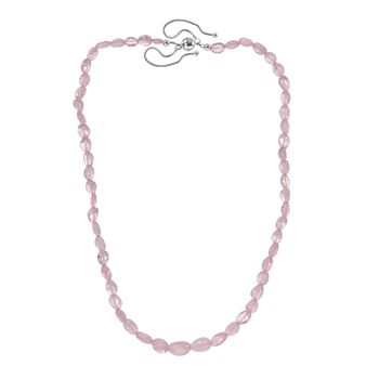 AA Morganit Halskette ca. 45 cm 925 Silber rhodiniert ca. 91,00 ct.