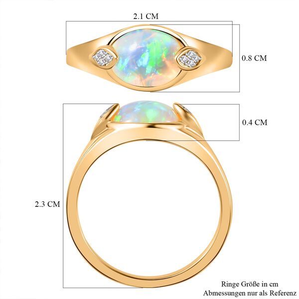 AA nat&uuml;rlicher, &auml;thiopischer Welo Opal und Zirkon-Ring - 1,29 ct. image number 8