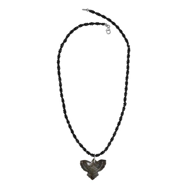 Labradorit und schwarze Spinell-Adler-Halskette, 50 cm - 115 ct. image number 5