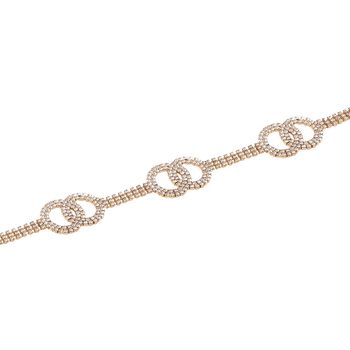 Kristall G&uuml;rtel ,100% Glaskristall und Metall, L130cm, 61g, gold