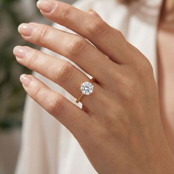 D'Joy Moissanit Ring, 925 Silber vergoldet - 1 ct.