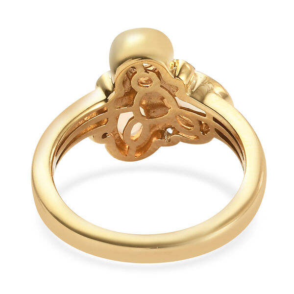 Natürlicher Äthiopischer Opal und Zirkon Ring 925 Silber vergoldet  ca. 0,84 ct image number 6