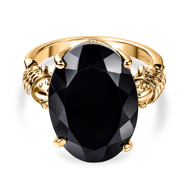 EverTrue AA schwarzer Glasachat Ring - 10,83 ct.