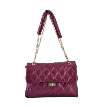 Stilvolle gesteppte Crossbody-Tasche mit RFID Schutz, 32x23x10cm, rot