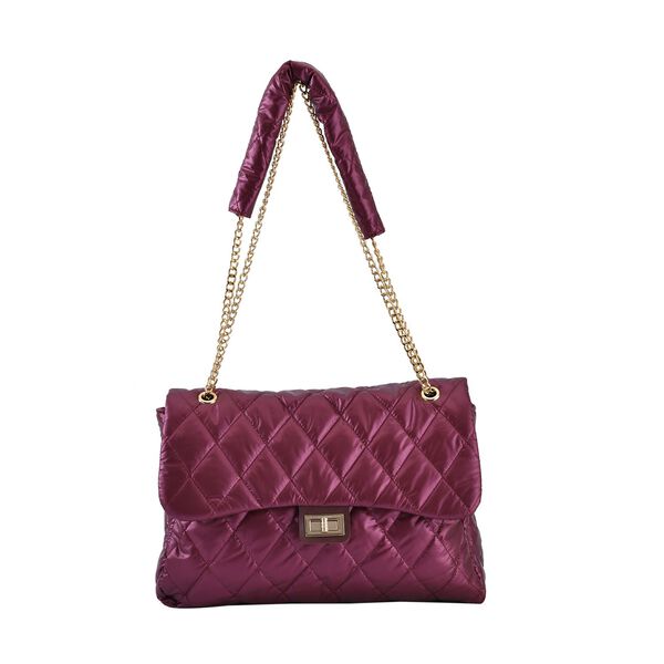 Stilvolle gesteppte Crossbody-Tasche mit RFID Schutz, 32x23x10cm, rot