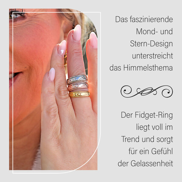 Nachthimmel Spinning Ring Geschenkset in platiniertem Silber image number 9
