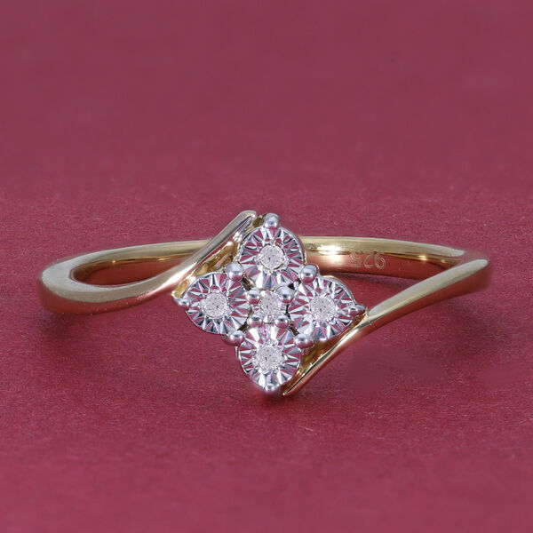 Diamant-Ring, 925 Silber vergoldet  ca. 0,05 ct image number 2