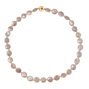 11-12mm pfirsich S&uuml;&szlig;wasserperlen-Halskette, 50cm - 170 ct.