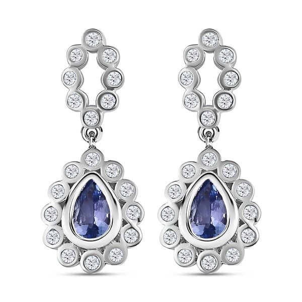 Tansanit und Zirkon Ohrringe - 1,23 ct.