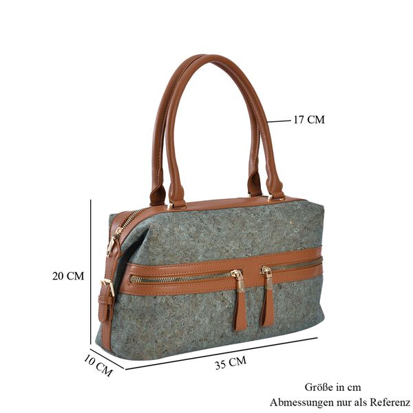 Handtasche aus Naturkork mit RFID-Schutz, Gr&uuml;n image number 6