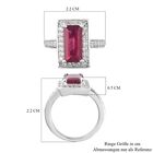 Fissure gefüllt Rubin und Zirkon Halo Ring 925 Silber Platin-Überzug image number 6