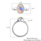 Äthiopischer Opal Solitär Ring 925 Silber Platin-Überzug image number 6
