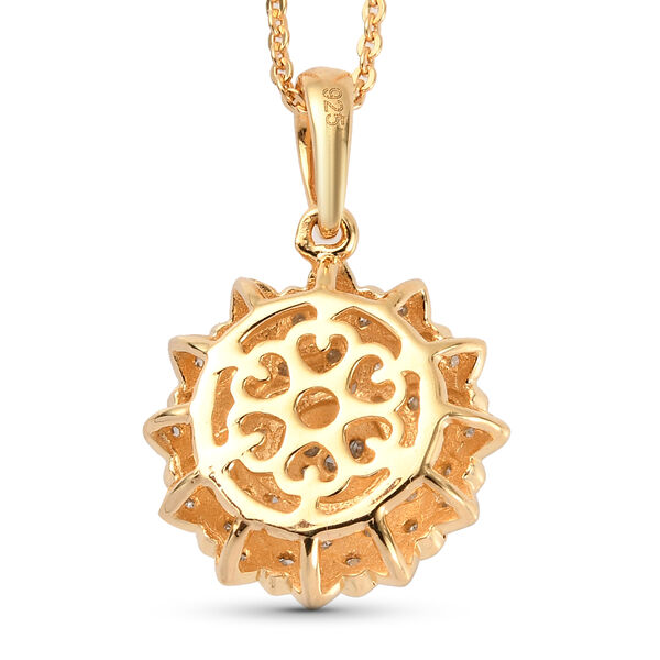 Diamant Anh&auml;nger mit Kette 50 cm 925 Silber Gelbgold Vermeil ca. 0,25 ct image number 5