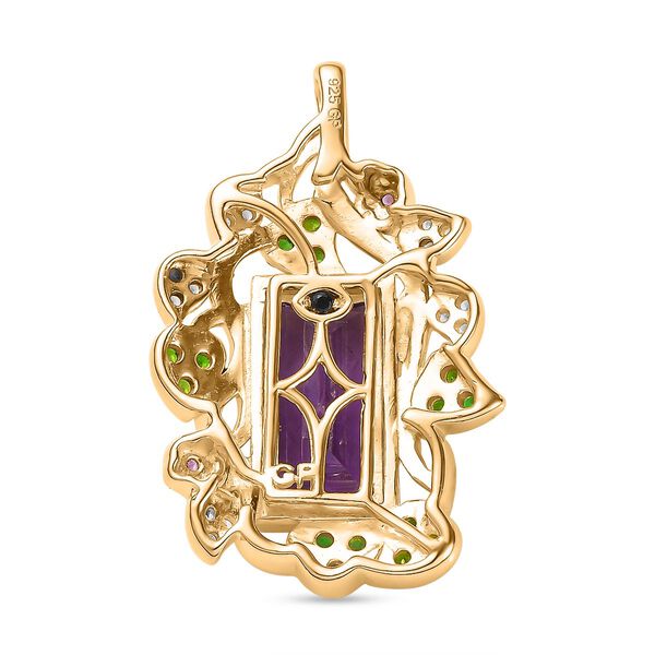 GP Italian Garden Kollektion- Afrikanischer Amethyst, Chromdiopsid, Rhodolith Granat, Zirkon und blauer Saphir-Anh&auml;nger - 4,97 ct. image number 5