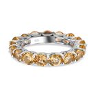 Citrin-Ring, 925 Silber platiniert (Größe 19.00) ca. 4.39 ct