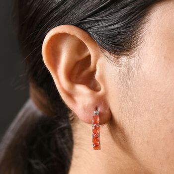 Padparadscha Quarz Triplette Ohrringe Nickelfreies Messing ca. 4.70 ct