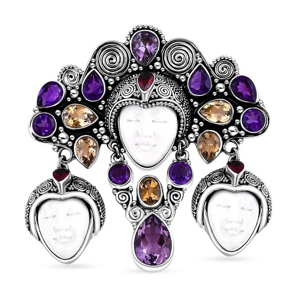 Bali Kollektion - AA Rosa Amethyst Anh&auml;nger 925 Silber ca. 18.83 ct