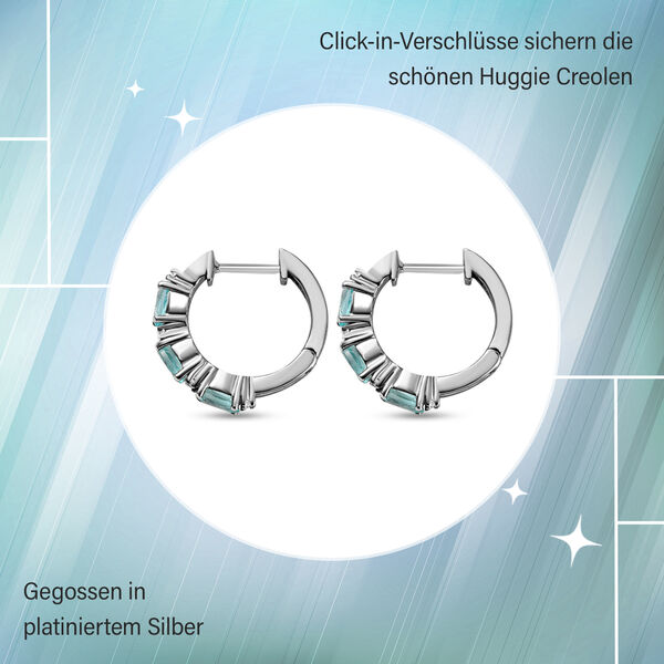 Minz Apatit und Zirkon Huggie Ohrringe image number 7