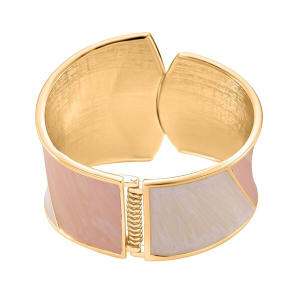 Emaille-Armreif im Colorblock-Design, 17cm, Pfirsich-Pink image number 5