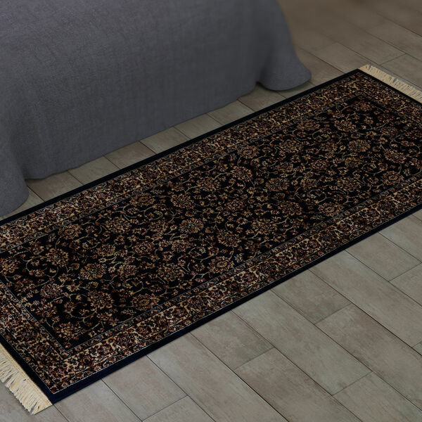 Bedruckter Perserteppich mit Fransen, Gr&ouml;&szlig;e 66x180 cm, Blau image number 1