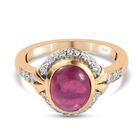 Fissure gefüllt Rubin und Zirkon Ring 925 Silber vergoldet  ca. 3,36 ct image number 0