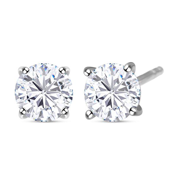 120 Facetten Moissanit-Ohrringe, 925 Silber platiniert ca. 0,88 ct image number 4