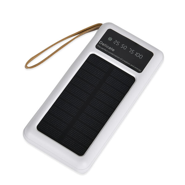 10.000mAh Solar Powerbank, multifunktional mit integrierten Kabeln und LED-Digitalanzeige, wei&szlig; image number 9
