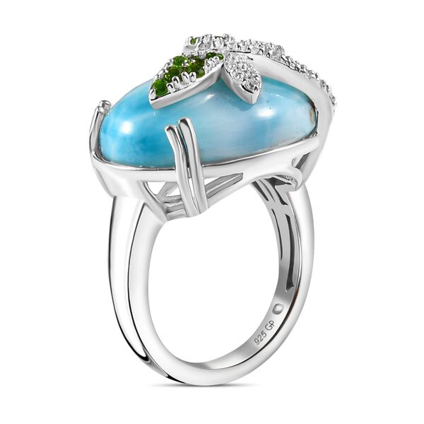 GP Trifono Kollektion- Larimar, Chromdiopsid, Zirkon und blauer Saphir-Ring - 17,62 ct. image number 5