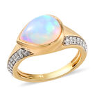 Natürlicher, äthiopischer Opal und Zirkon-Ring, 925 Silber Gelbgold Vermeil  ca. 1,76 ct image number 3