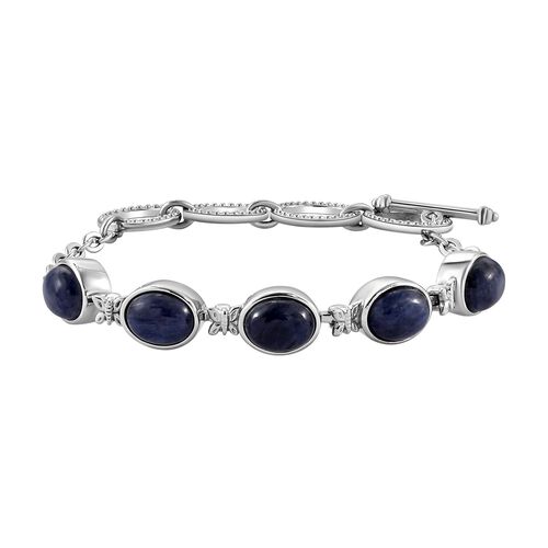Blaues Aventurin Armband, ca. 19 cm, Edelstahl, ca. 11.39 ct image number 0