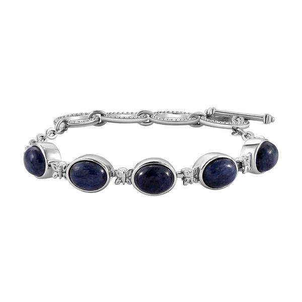 Blaues Aventurin Armband, ca. 19 cm, Edelstahl, ca. 11.39 ct image number 0