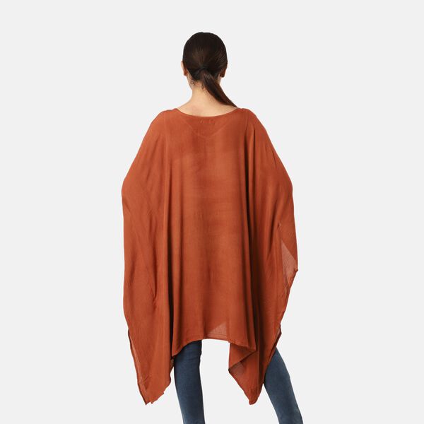 Luftiger Tie Dye Sommer Poncho, Free Size, Bunt Gelb image number 2