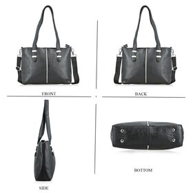 Echtleder Umh&auml;ngetasche mit Kroko-Pr&auml;gung, 33x10x27cm, Schwarz