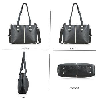 Echtleder Umh&auml;ngetasche mit Kroko-Pr&auml;gung, 33x10x27cm, Schwarz