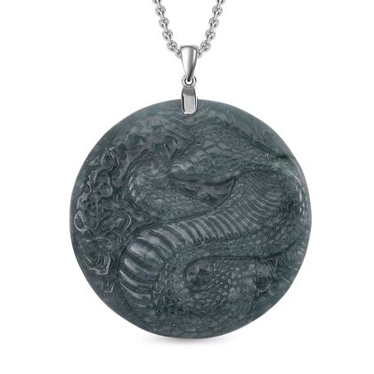 Nat&uuml;rlicher Olmek Jadeit Schmuckset 925 Silber rhodiniert ca. 115.00 ct