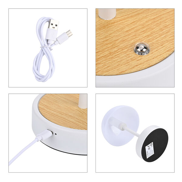 LIVEMORE Designer-Stil Tischlampe im Kuppeldesign mit Touch-Steuerung, 16x16x26,5cm, Wei&szlig; image number 7