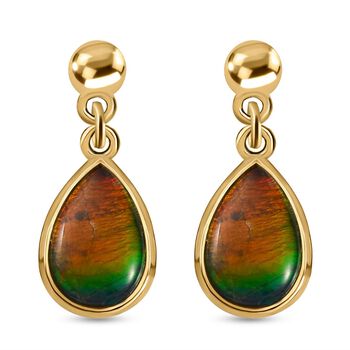 Kanadische Ammolit-Ohrringe, 925 Silber vergoldet ca. 2.35 ct