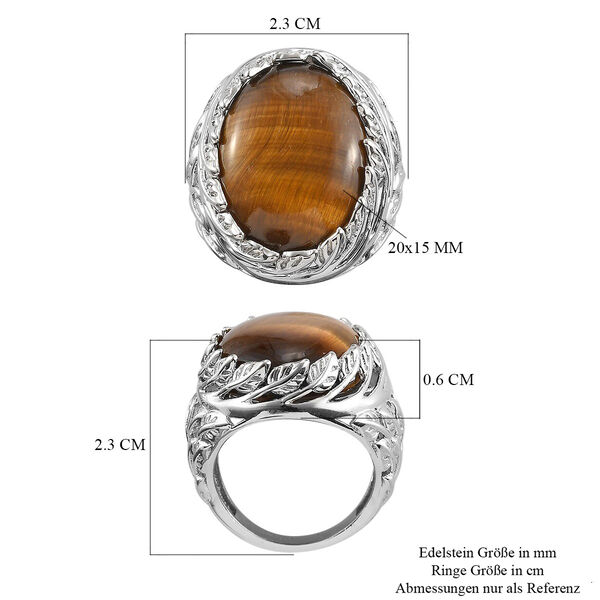 Tigerauge Solit&auml;r Ring Messing image number 6